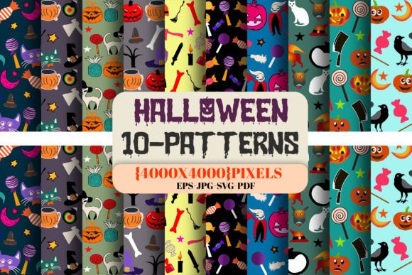 Halloween Pattern Digital Paper Bundle